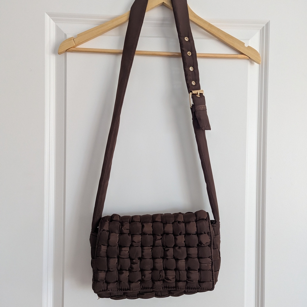 Brown Quilted Shoulder Bag